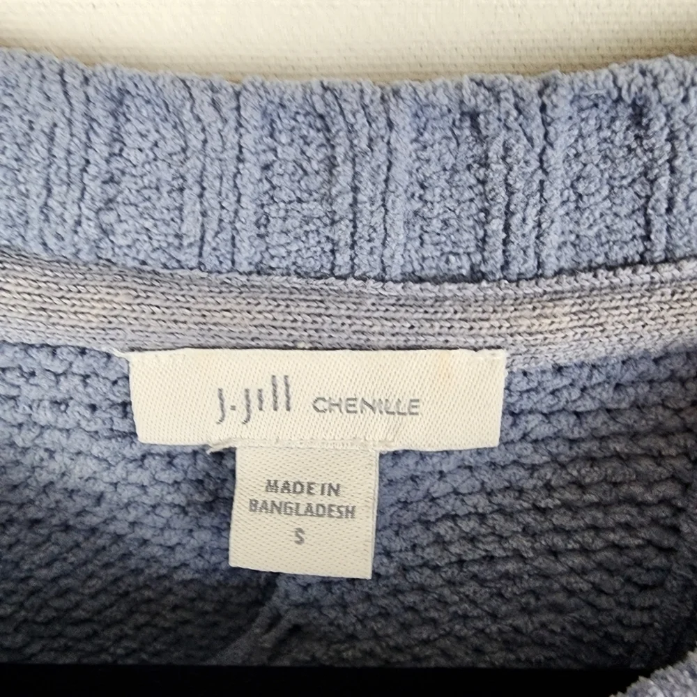 J. Jill Chenille Sweater Womens‎ Small Blue Cable Knit Pullover RN 97641 Casual